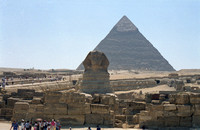 Sphinx with Khafre Pyramid